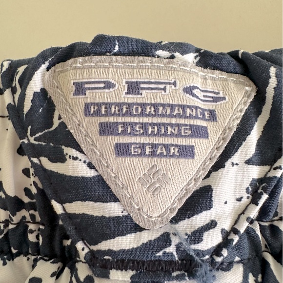 Men's Columbia PFG 5" Inseam Elastic Swim Trunks Blue White Floral Hawaiian XXL - Picture 8 of 11